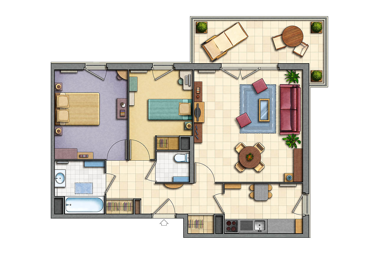 plan appartement maison - immobilier - programme L’ÎLE Ô VERT